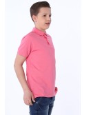 Polo shirt with a logo, pink NDZ8590 - Online store - Boutique